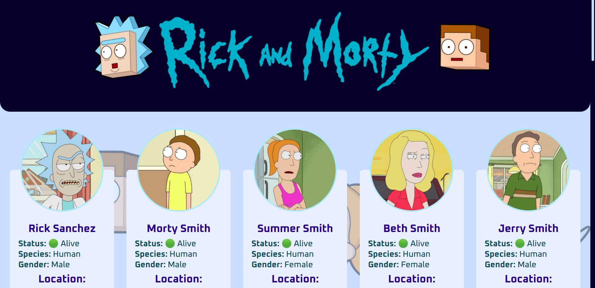 Rick and morty API